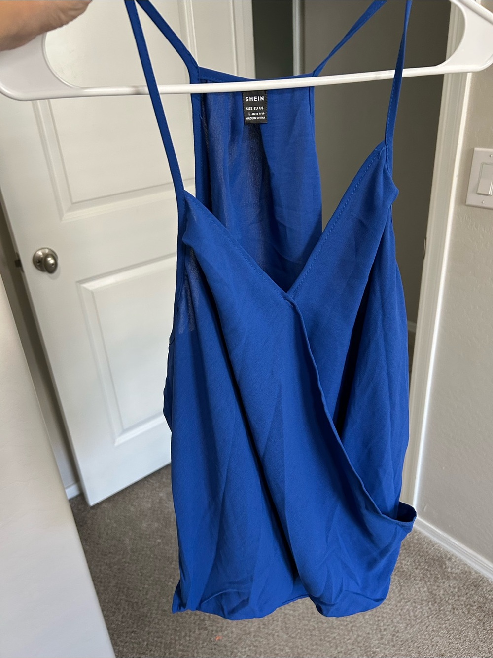 SHEIN Cobalt Blue Draped Surplice Camisole
